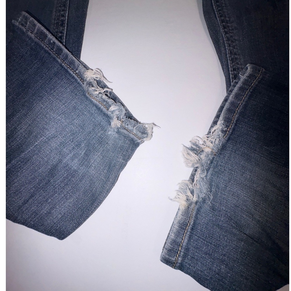 Grace in LA Womens Bootcut Jeans Blue Rhinestone Cross Distressed Size 11/29 - Picture 9 of 10